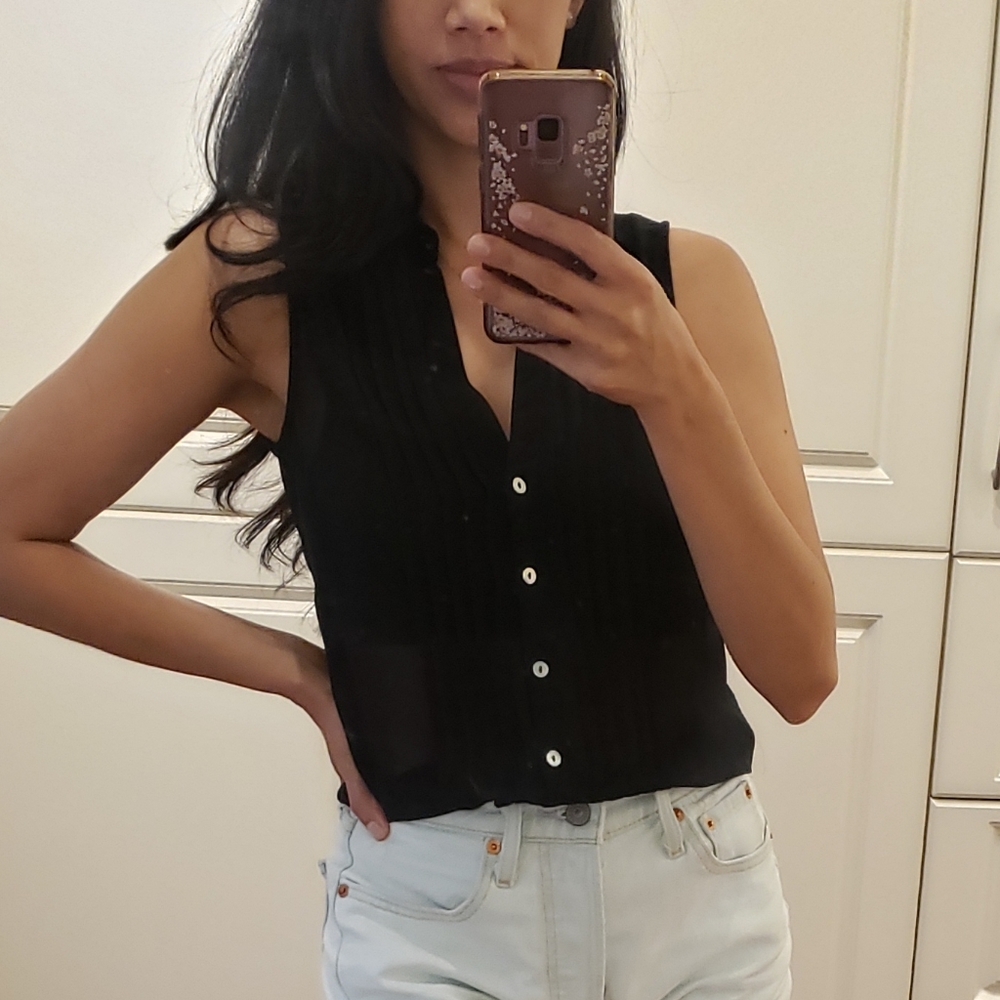 Button Down Chiffon Blouse